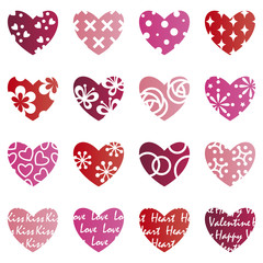 Set of lovely heart icons