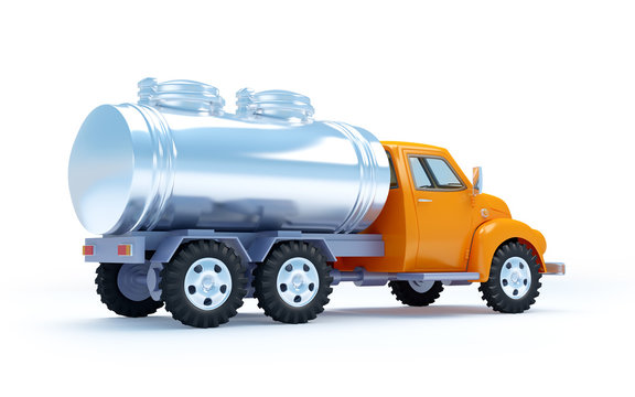 Cartoon Tanker Truck Back