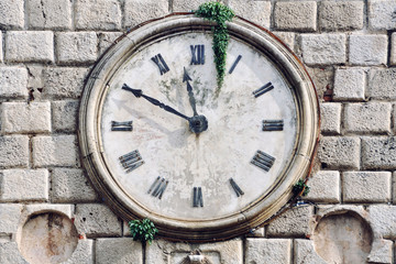 Fototapeta na wymiar Ancient clock in Kotor, Montenegro