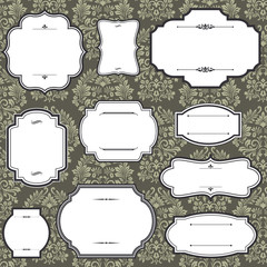 Vintage Frames on Damask Background © Giraphics