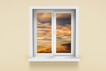 Sunset in the window