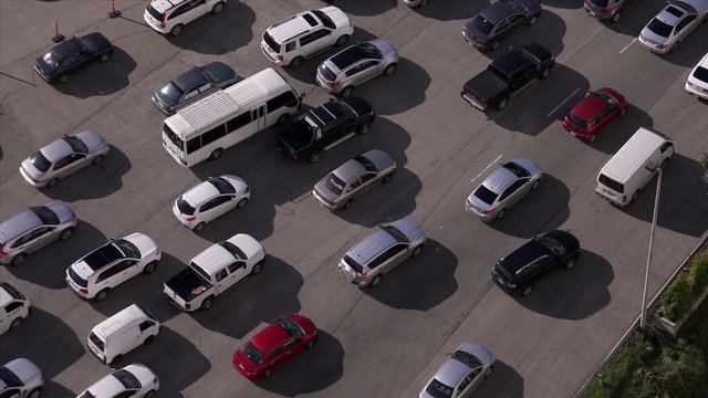 Panama City Traffic Car Jam On Highway At Morning 4K