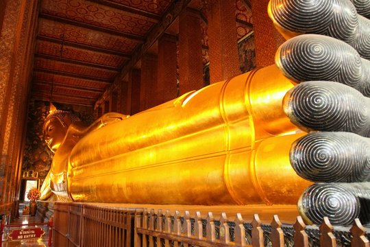 Reclining golden Buddha, Wat Pho, Bangkok, Thailand