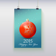 Poster with a Christmas ball on it