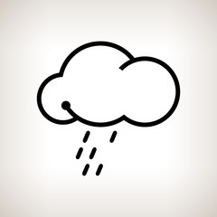 Silhouette cloud  with the rain , vector illustration