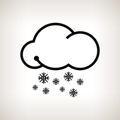 Silhouette snowfall , vector illustration