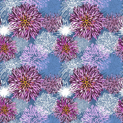 Seamless hand-drawn flower pattern