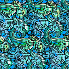 Seamless abstract curly wave pattern