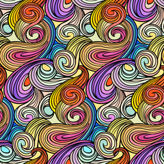 Seamless abstract curly wave pattern