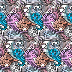 Seamless abstract curly wave pattern