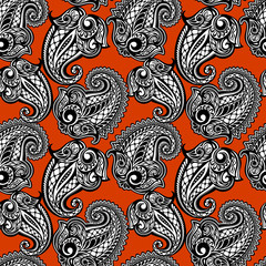 Paisley seamless lace pattern