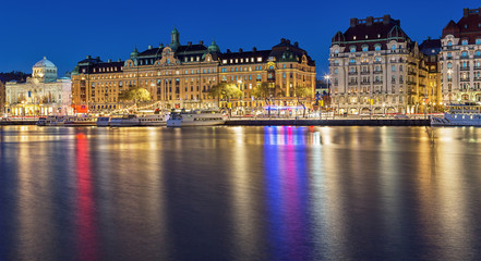 Fototapeta na wymiar Stockholm cityscape at night.