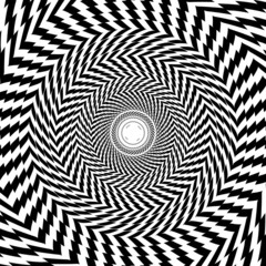 Vector optical illusion zoom black and white background 