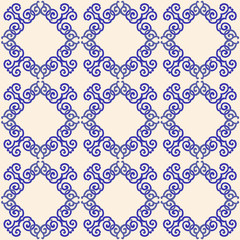 Blue ornament, oriental pattern.