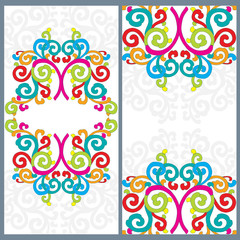 Colorful ornament, white background.