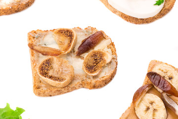 Sweet toast with banana and finik.