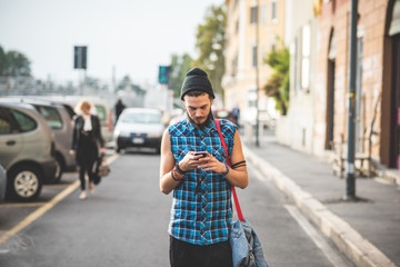 young handsome bearded hipster man