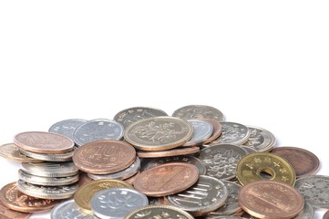 大量の日本円の硬貨