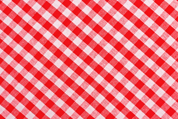 Red and white checkered tablecloth