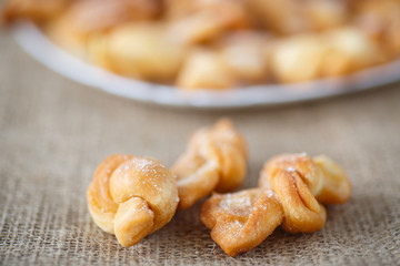sweet pastry deep fried and sprinkled