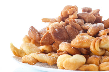 sweet pastry deep fried and sprinkled