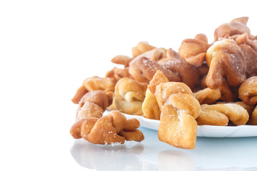 sweet pastry deep fried and sprinkled