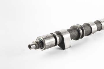 the silver camshaft of the combustion engine