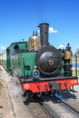 Fototapeta na wymiar Locomotive à vapeur, 1920, en Baie de Somme, Picardie