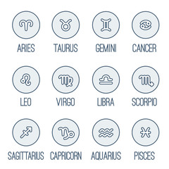 Zodiac signs icons