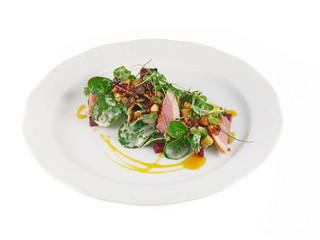 smoked duck with salad