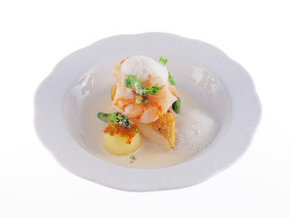 chicken & prawn with cornmeal dumpling