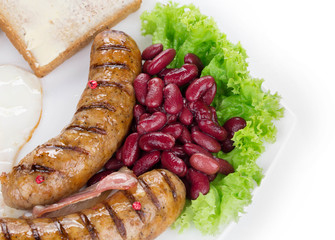 sausages with beans