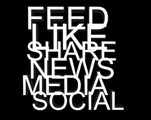 Media social definition with 3d letter