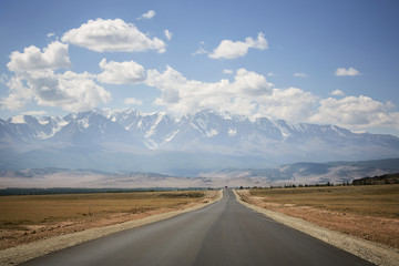 Asphalt road, Altai Mountains, Russia