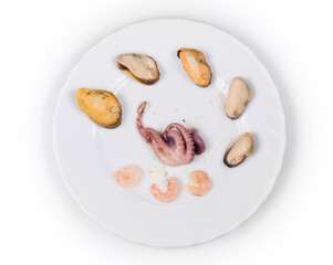 Mixed seafood plate.