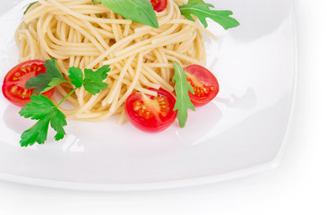 Italian pasta with tomatoes.