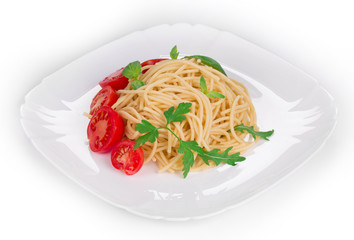 Italian pasta with tomatoes.