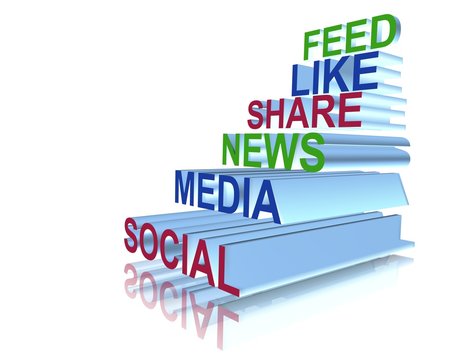 Media social definition with 3d letter