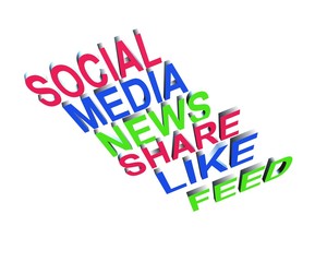 Media social definition with 3d letter