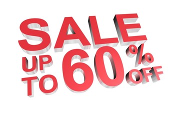 sale discount in 3d text
