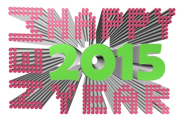 Happy new year in 3d text