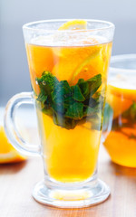 orange tea with mint