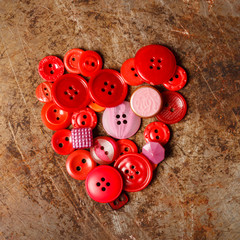 Sewing buttons heart