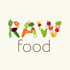 Raw Food vector illustration