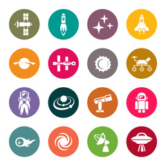Naklejka premium Space icon set