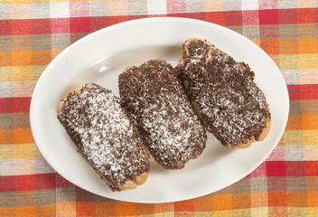 Eclairs with chocolate chips