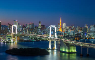 Fototapeta premium tokyo Bay przy Rainbow Bridge