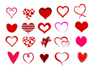 Heart shapes set vector