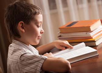 Boy reading book