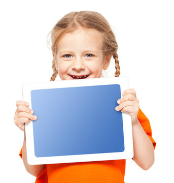 Happy child with tablet